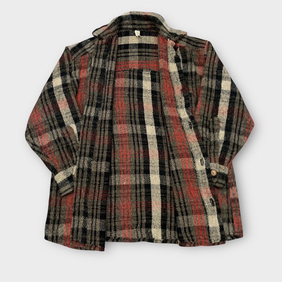 Vintage VINTAGE 90s PLAID BLANKET CHECKERED WOOL FLANNEL BUTTON UP Size US L / EU 52-54 / 3 - 4 Thumbnail