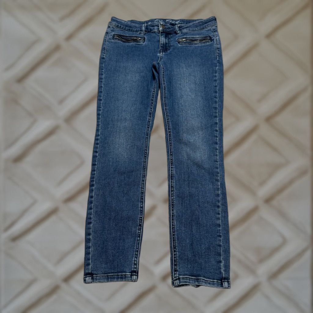 Free People Free People We The Free Moto Biker Skinny Denim Jeans Womens 29 Blue Ankle Zip Shirt? Size 29" - 1 Thumbnail