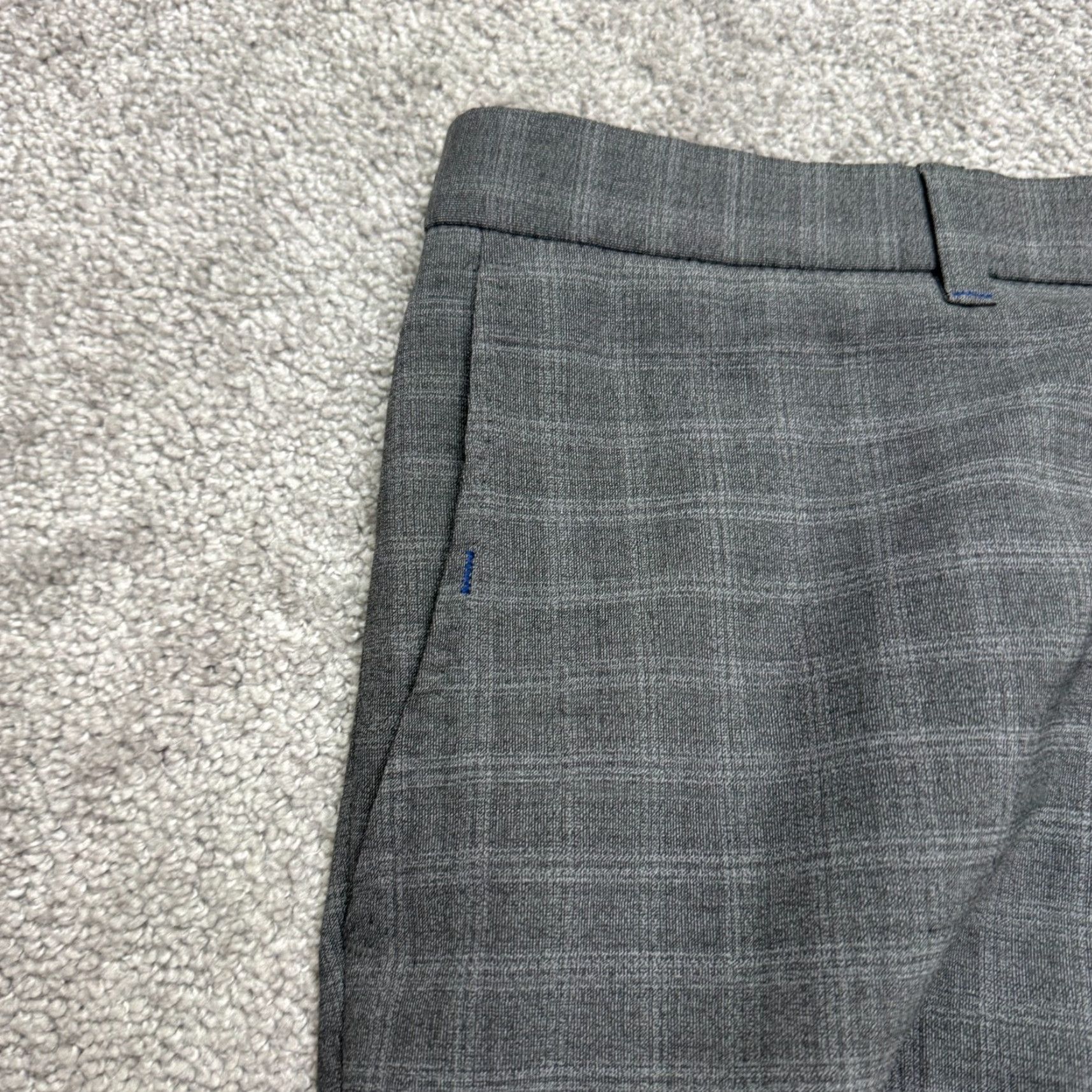 Vintage Sunwill Pants Mens 38L Gray Plaid Wool Blend Straight Trousers Dress Work Size US 38 / EU 54 - 5 Thumbnail