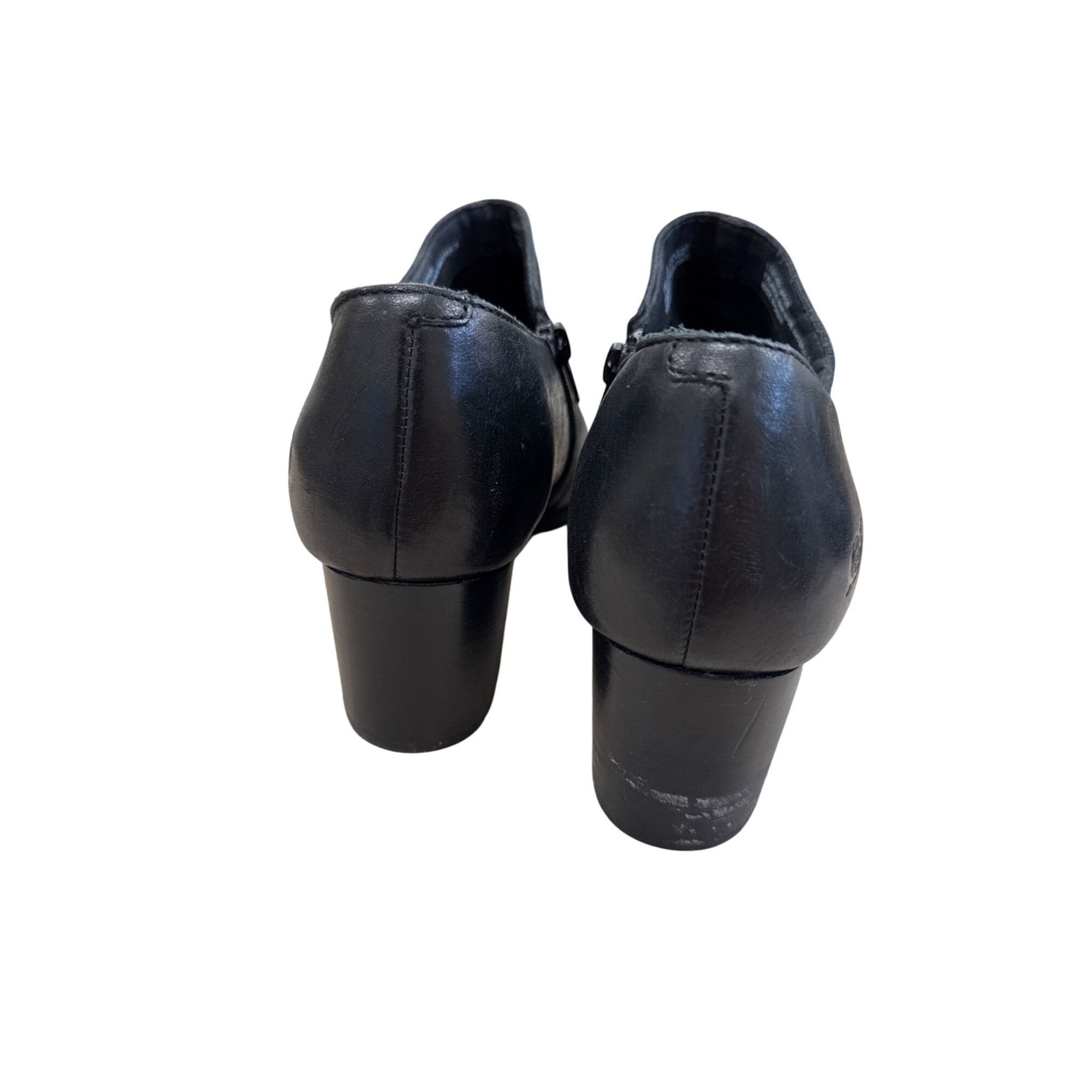 Born Born Womens Black Leather Booties Size 9M SKU 7768 Size US 9 / IT 39 - 6 Thumbnail