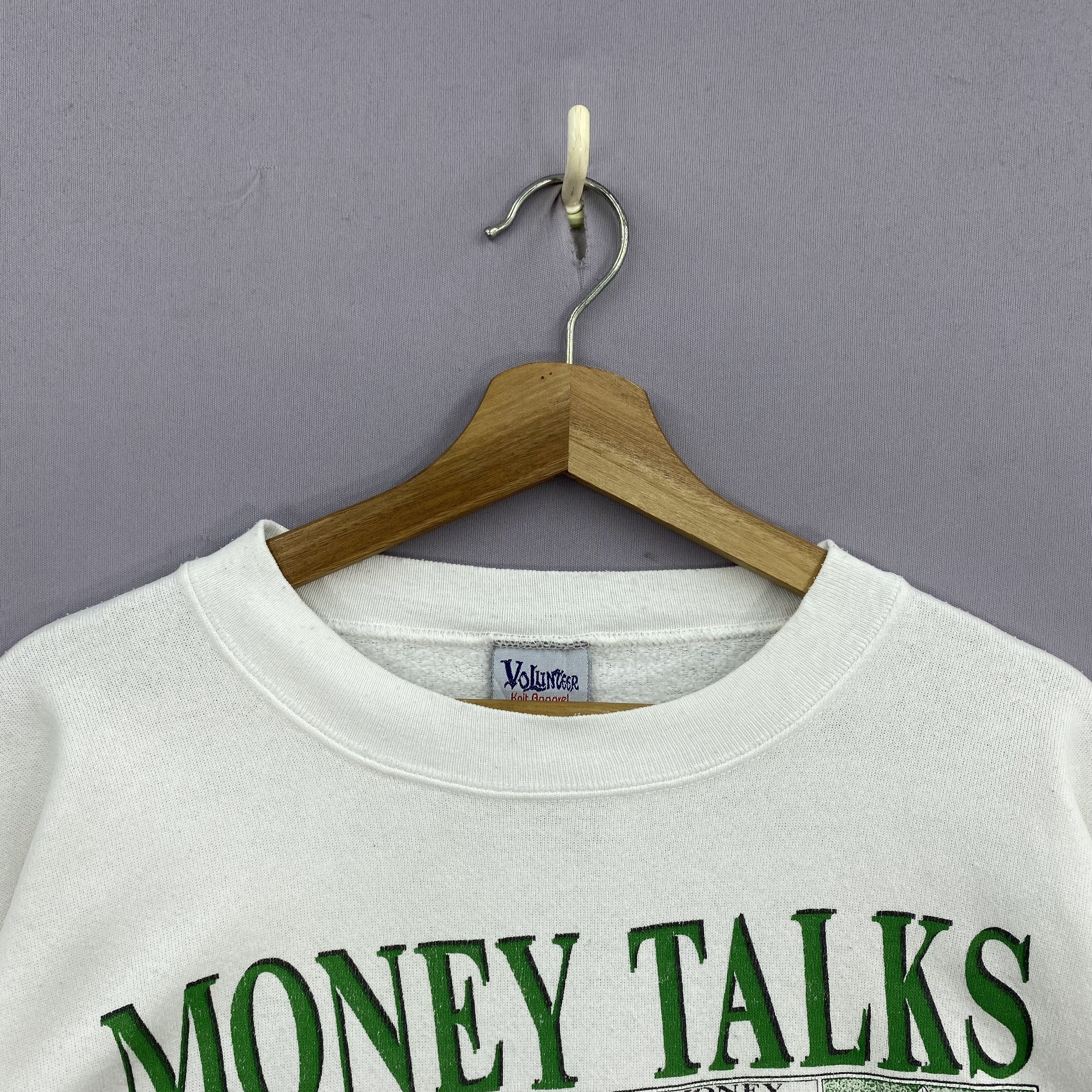 Vintage Vintage 90s Money Talk Bullshit Walks Sweater Funny Parody Size US L / EU 52-54 / 3 - 7 Thumbnail