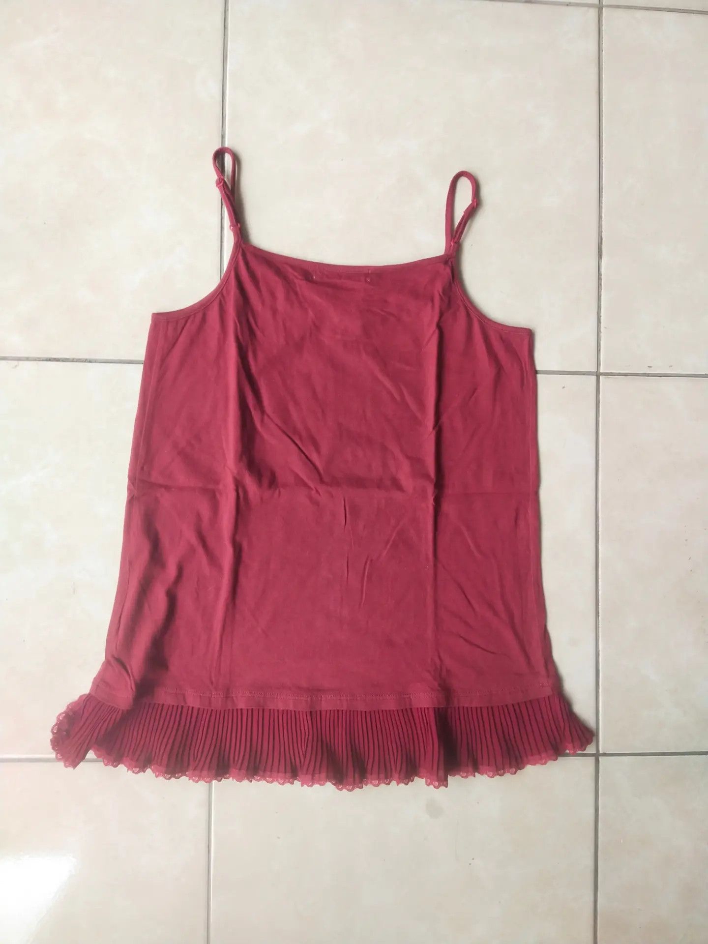 Japanese Brand Chocol Raffine Robe Ruffle Hem Camisole Woman Top Japan Size S / US 4 / IT 40 - 4 Thumbnail