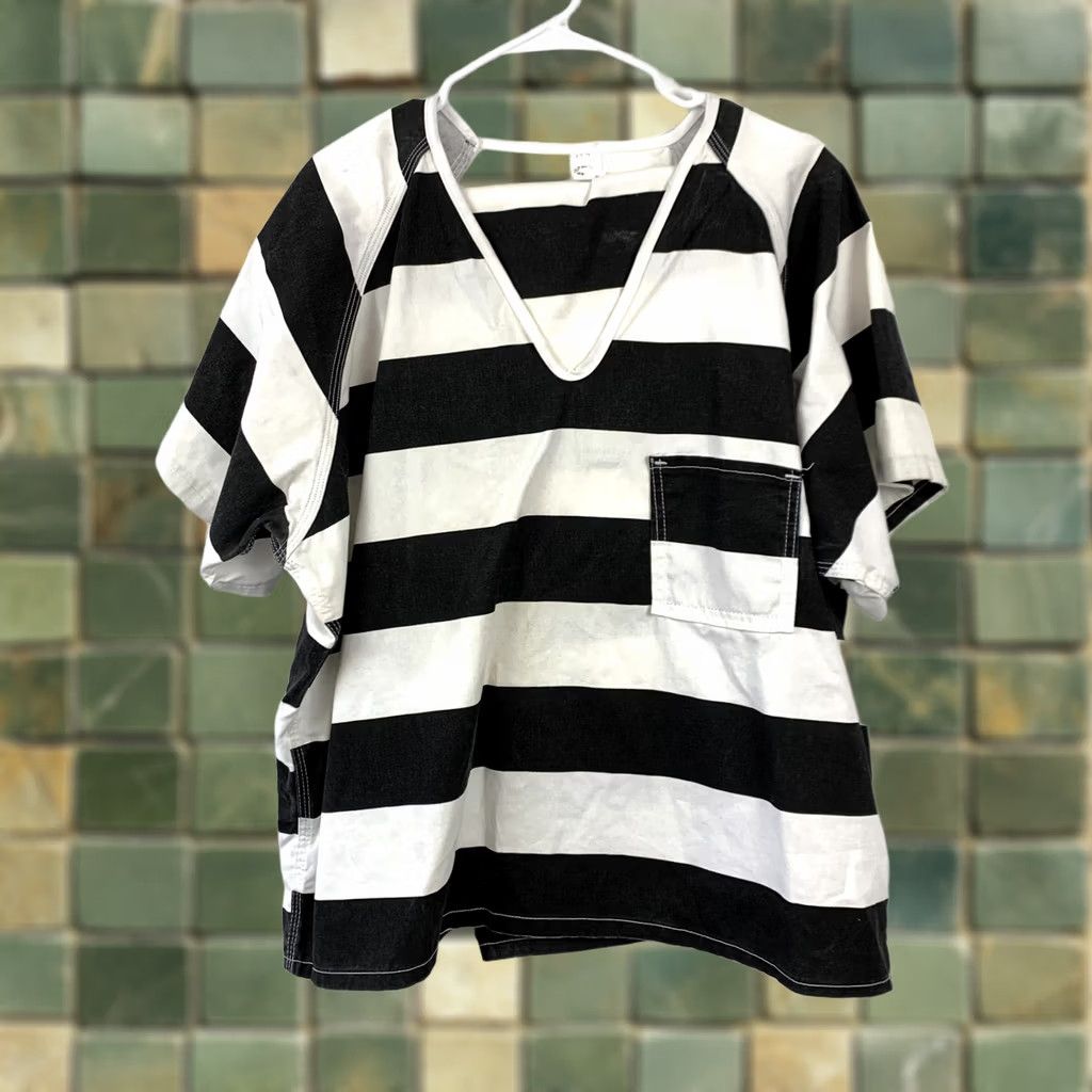 Vintage VINTAGE Prisoner Uniform XL Black White Stripes Shirt Pants USA Waco Texas Size US XL / EU 56 / 4 - 1 Thumbnail