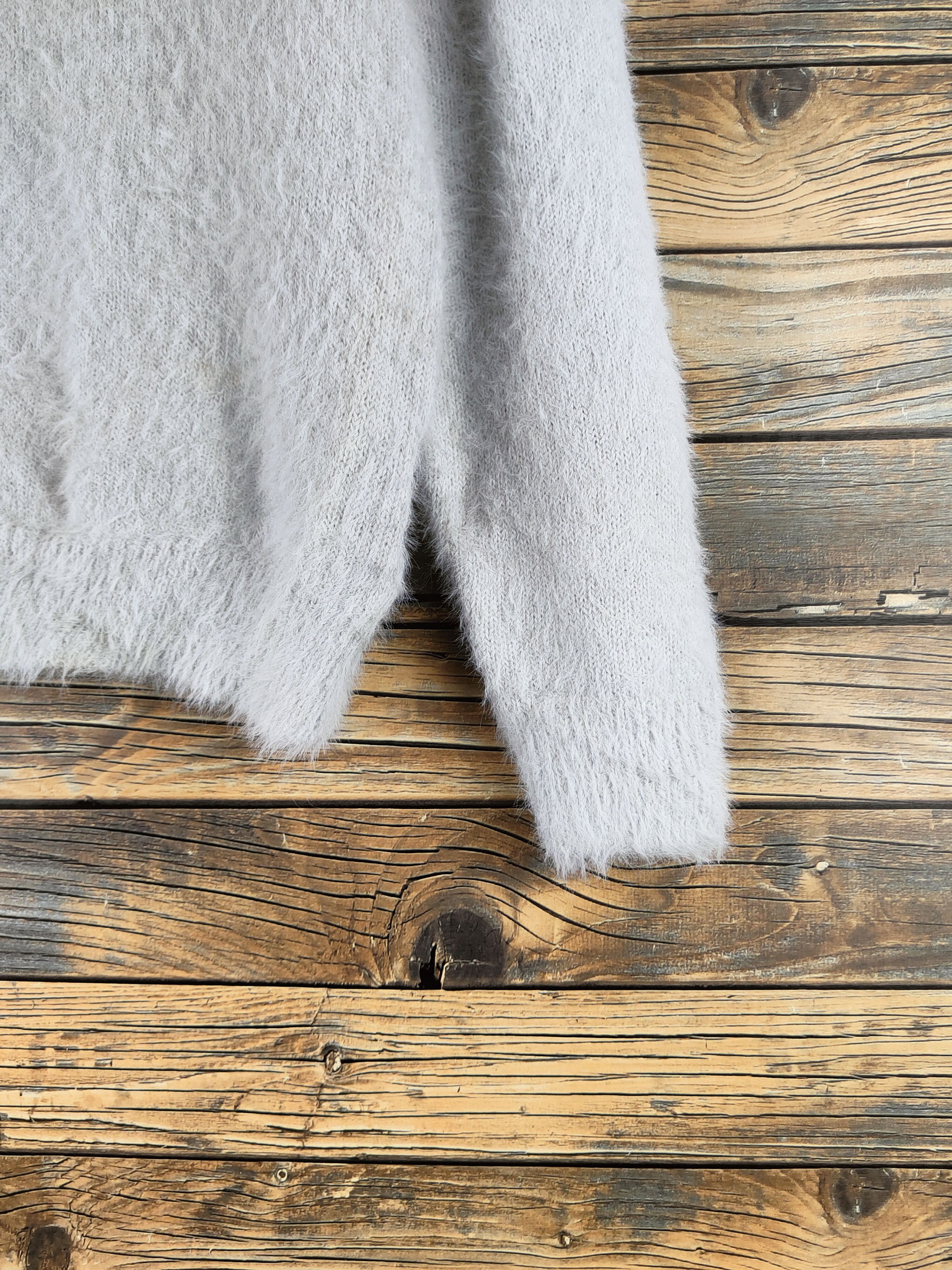 Vintage DL Ingni Gray Fur Mohair Knitwear #46-484 Size M / US 6-8 / IT 42-44 - 6 Thumbnail