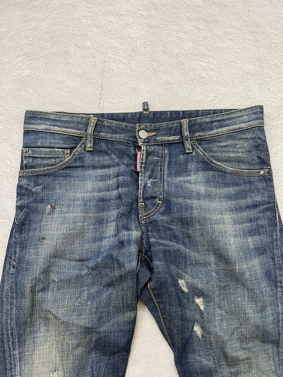 Japanese Brand 2000s Dsquared Mudwash Denim Ripped Jeans Distressed Y2K If6 Size US 34 / EU 50 - 6 Thumbnail