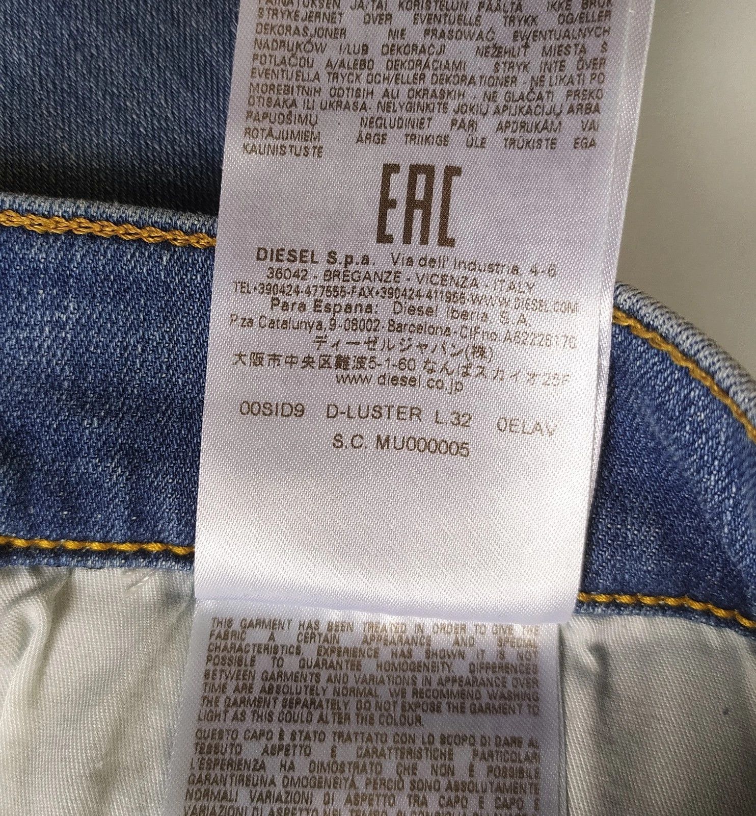 Diesel Diesel D-LUSTER L.32 MENS JEANS T/9961 Size US 33 - 9 Thumbnail