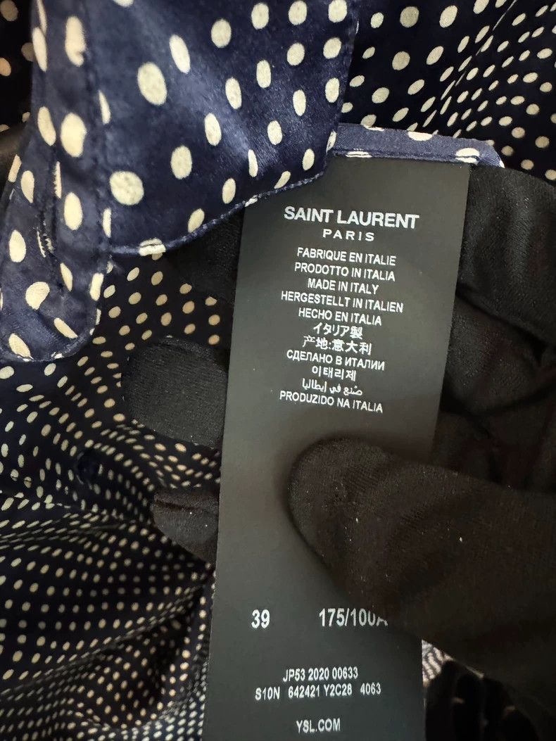 Yves Saint Laurent Saint Laurent size 39 20SS Silk Blue Polka-Dot Shirt 2503- Size US M / EU 48-50 / 2 - 5 Thumbnail