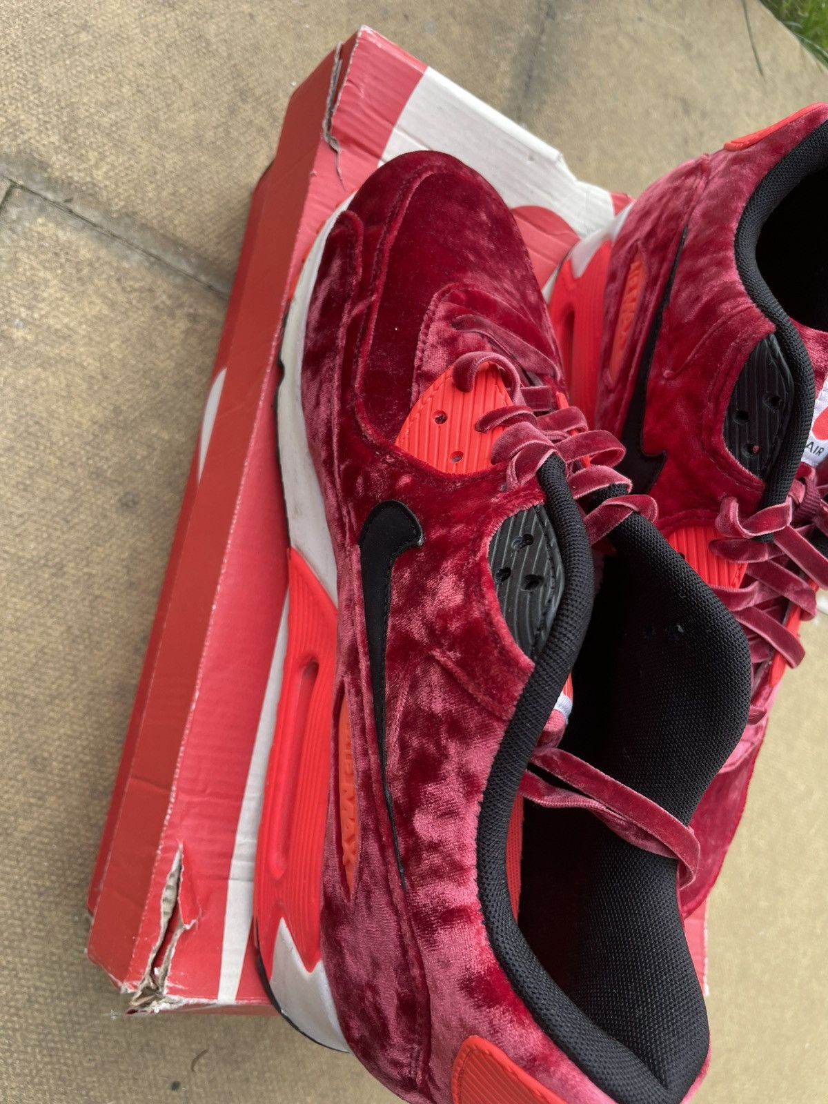 Nike × Vintage Nike air max 90 25th anniversary red Velvet limited ed uk 9 Size US 9 / EU 42 - 6 Thumbnail