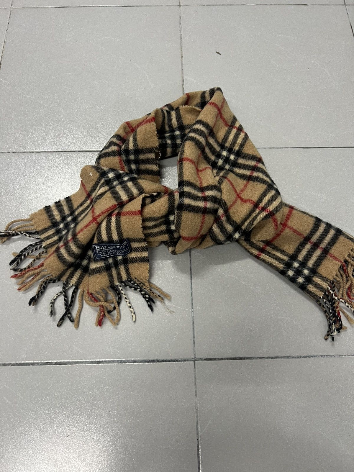Burberry × Vintage Burberrys Of London - Vintage LAMBSWOOL Scarf Size ONE SIZE - 2 Thumbnail