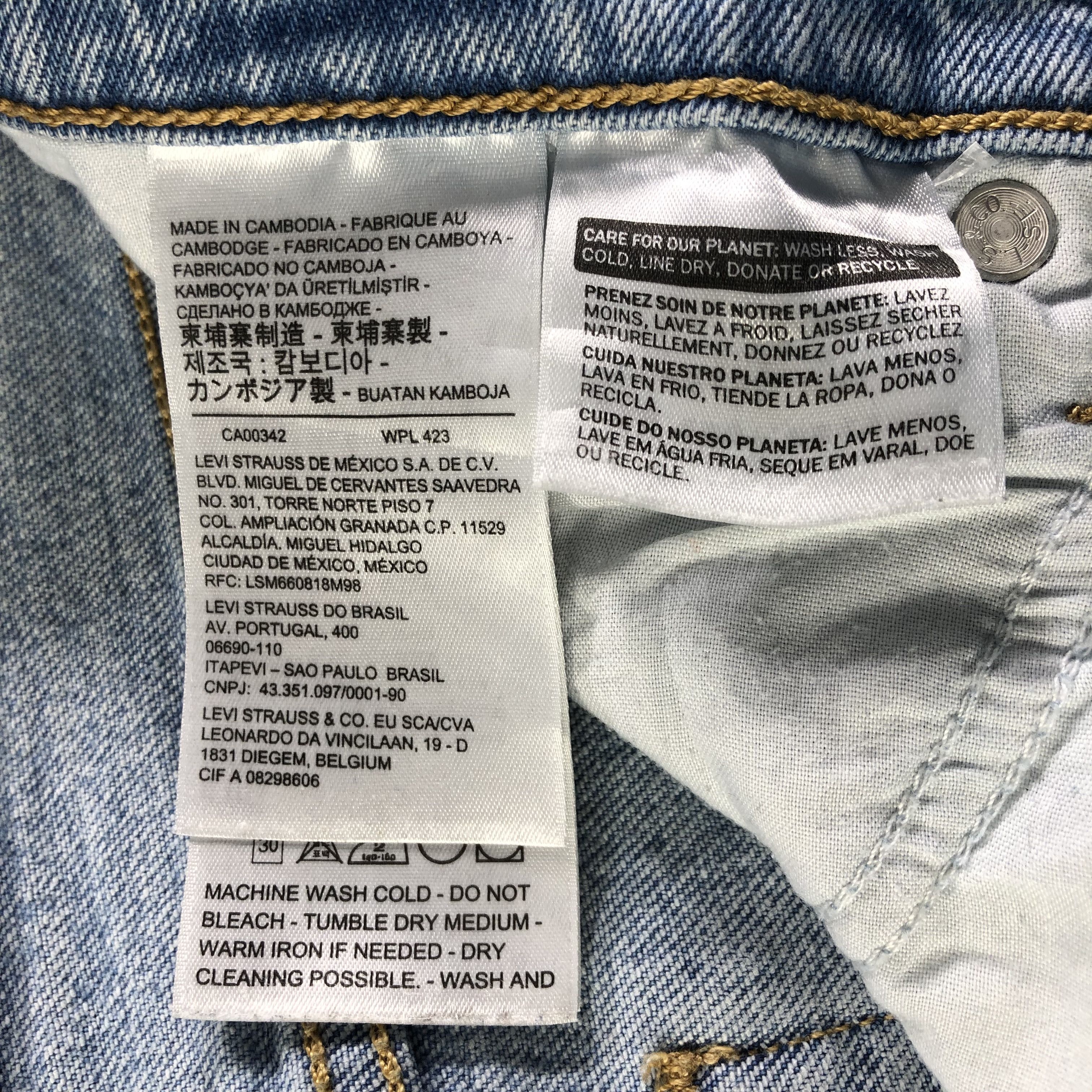 Levi's Vintage Blue Wash Levis 501 Jeans-J3484 Size 30" / US 8 / IT 44 - 10 Thumbnail