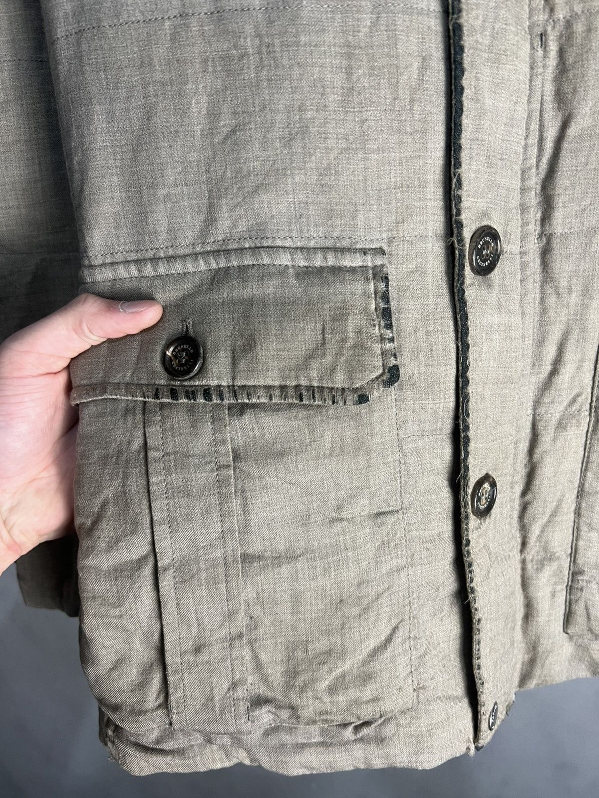 Brunello Cucinelli Brunello Cucinelli Wool Puffer Jacket Winter Size US L / EU 52-54 / 3 - 3 Thumbnail