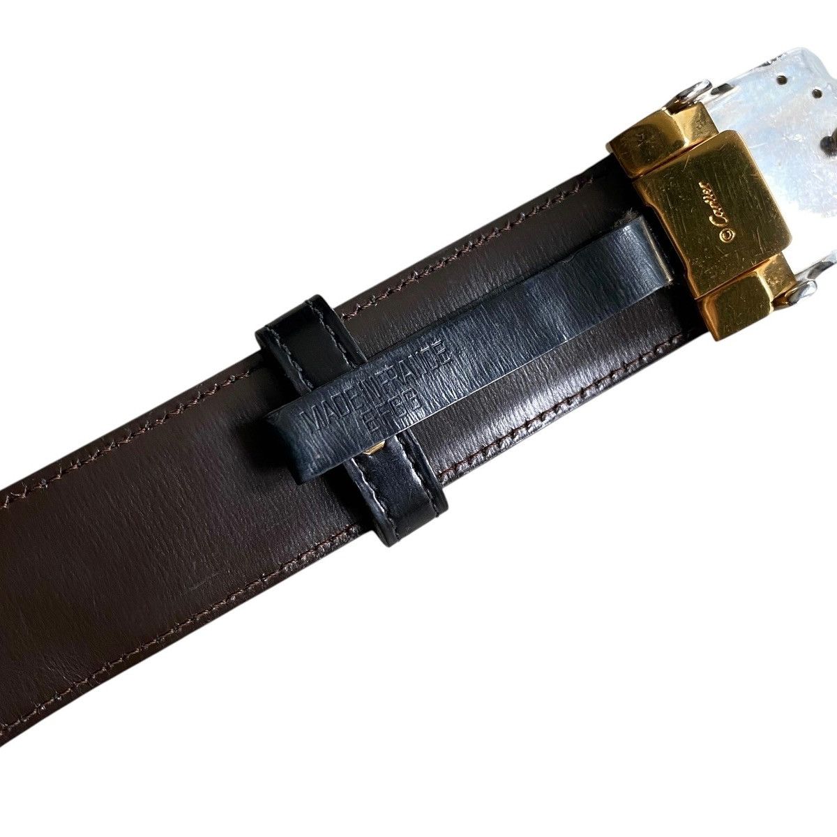 Cartier × Vintage Cartier leather belt black brown vintage rare Size 32 - 6 Thumbnail