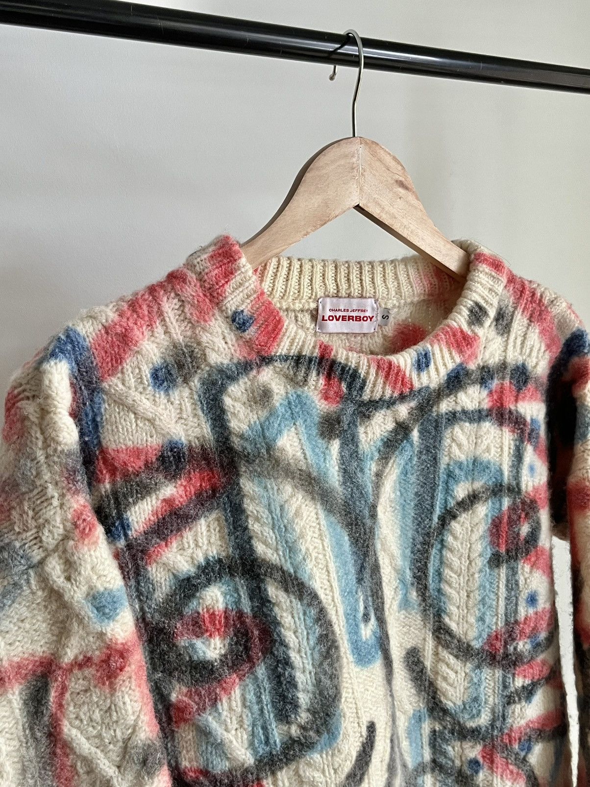 Charles Jeffrey LOVERBOY Charles Jeffrey Loverboy AW18 sprayed cable knit sweater Size US S / EU 44-46 / 1 - 5 Thumbnail