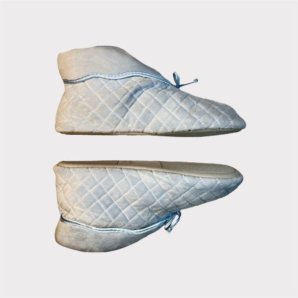 The Unbranded Brand NEW VINTAGE Quilted Ankle Slippers Women's XL 9.5-10.5 Blue Size US 10 / IT 40 - 4 Thumbnail