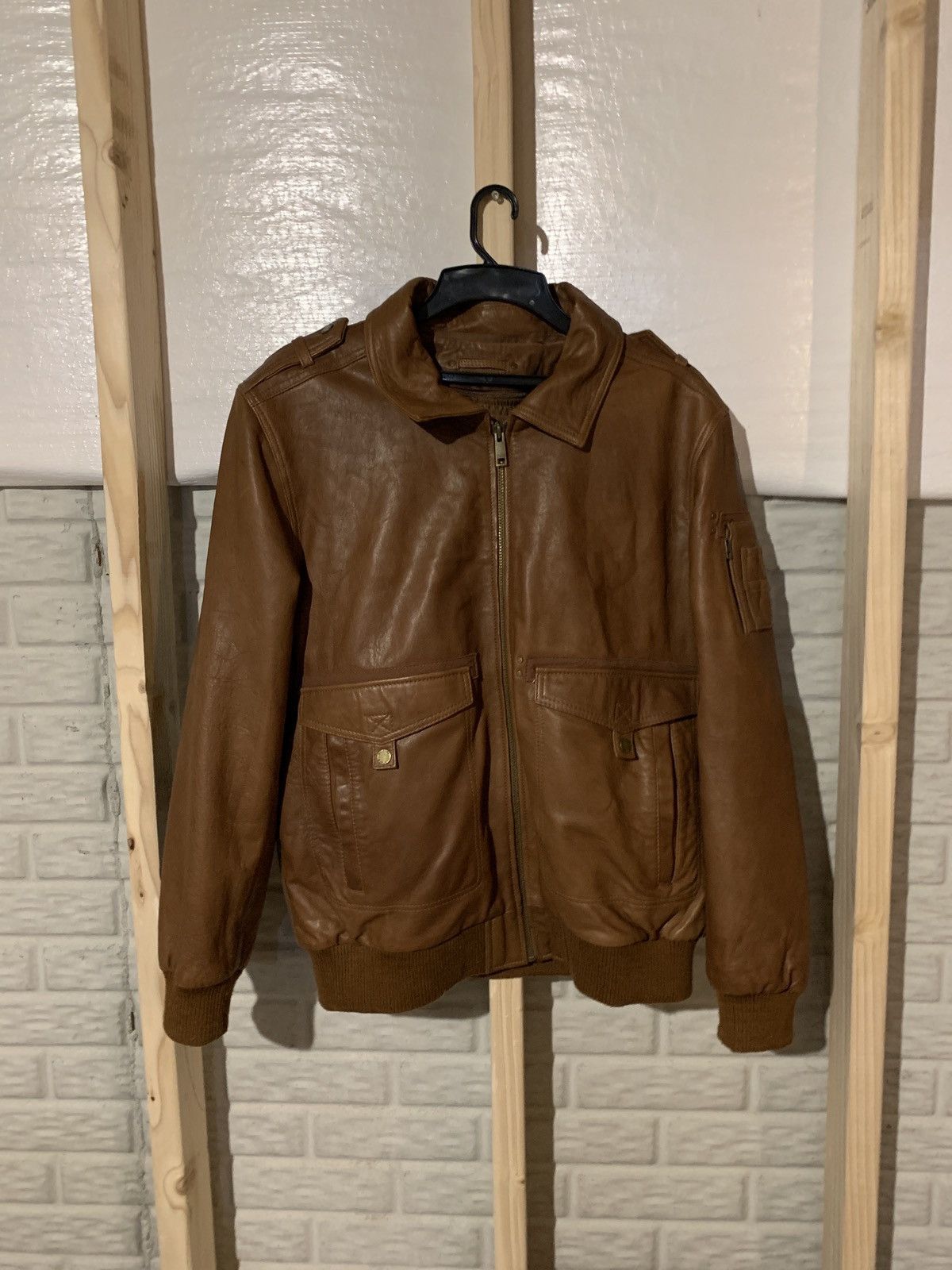 Vintage Brown leather jacket Size US XL / EU 56 / 4 - 2 Thumbnail