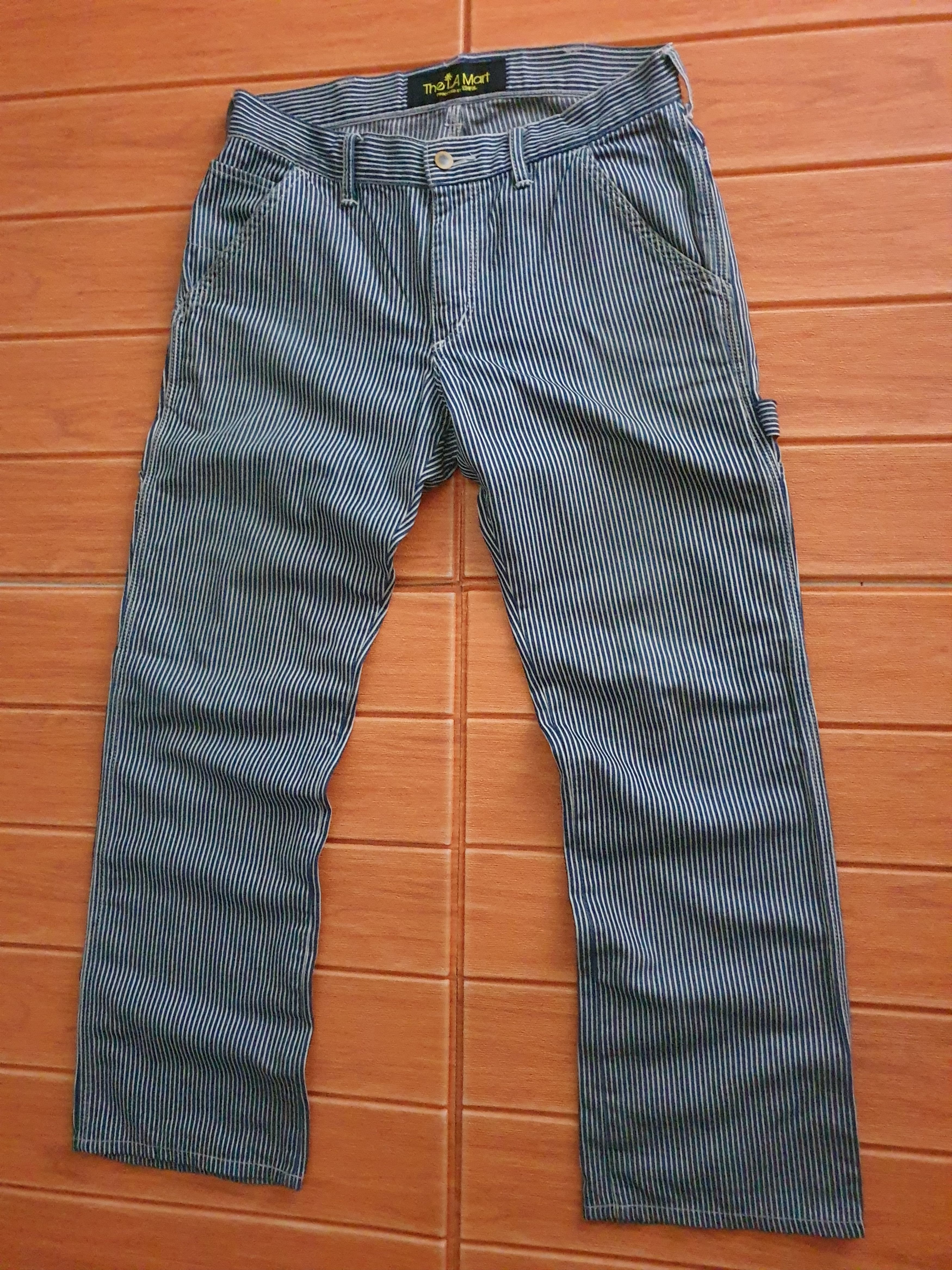 Japanese Brand The la mart stripe carpenter pant Size US 33 - 8 Thumbnail