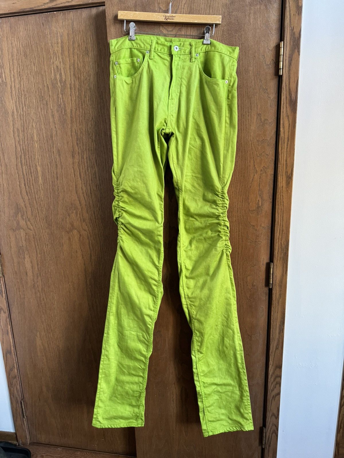 image of Vlone Slime Green Stacked Denim, Men's (Size 36)