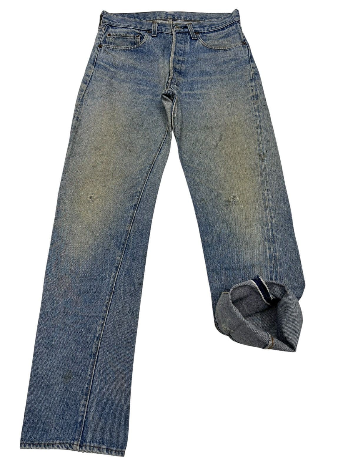 Kapital Vintage Levis 501 Selvedge release hem Distressed Denim Jean Size US 31 - 1 Thumbnail
