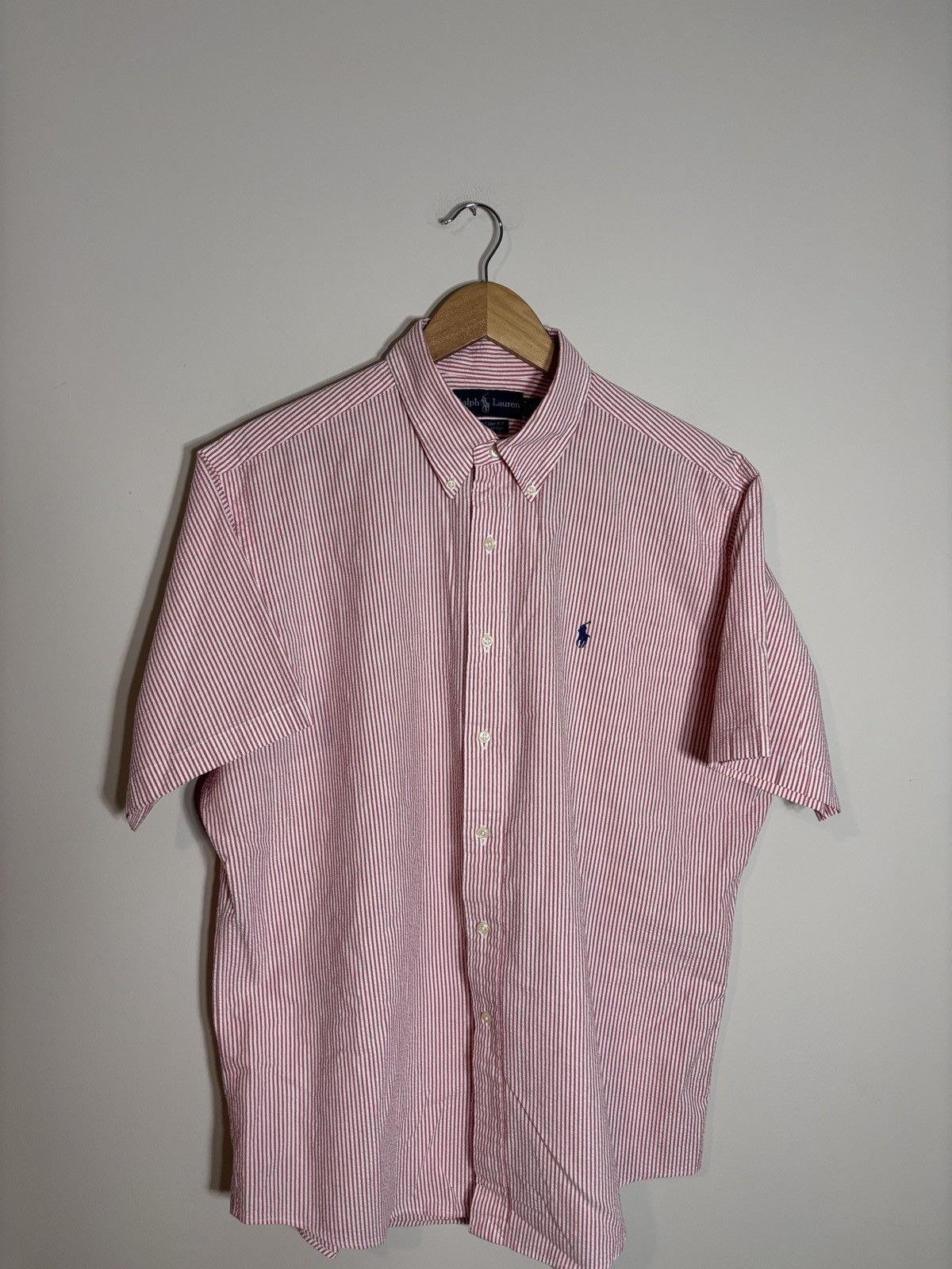 Polo Ralph Lauren Polo Ralph Lauren Custom Fit ShortSleeve Seersucker Shirt XL Size US XL / EU 56 / 4 - 1 Thumbnail