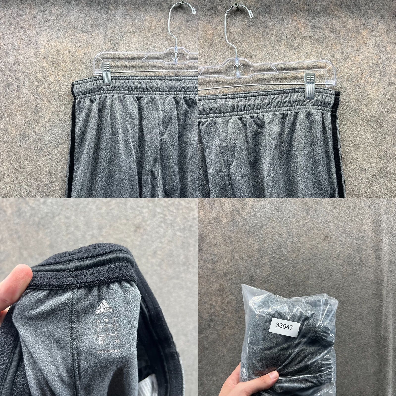 Adidas VINTAGE Adidas Pants Mens L Gray Black Athletic Training Elastic Waist Y2K Size US 33 - 8 Thumbnail