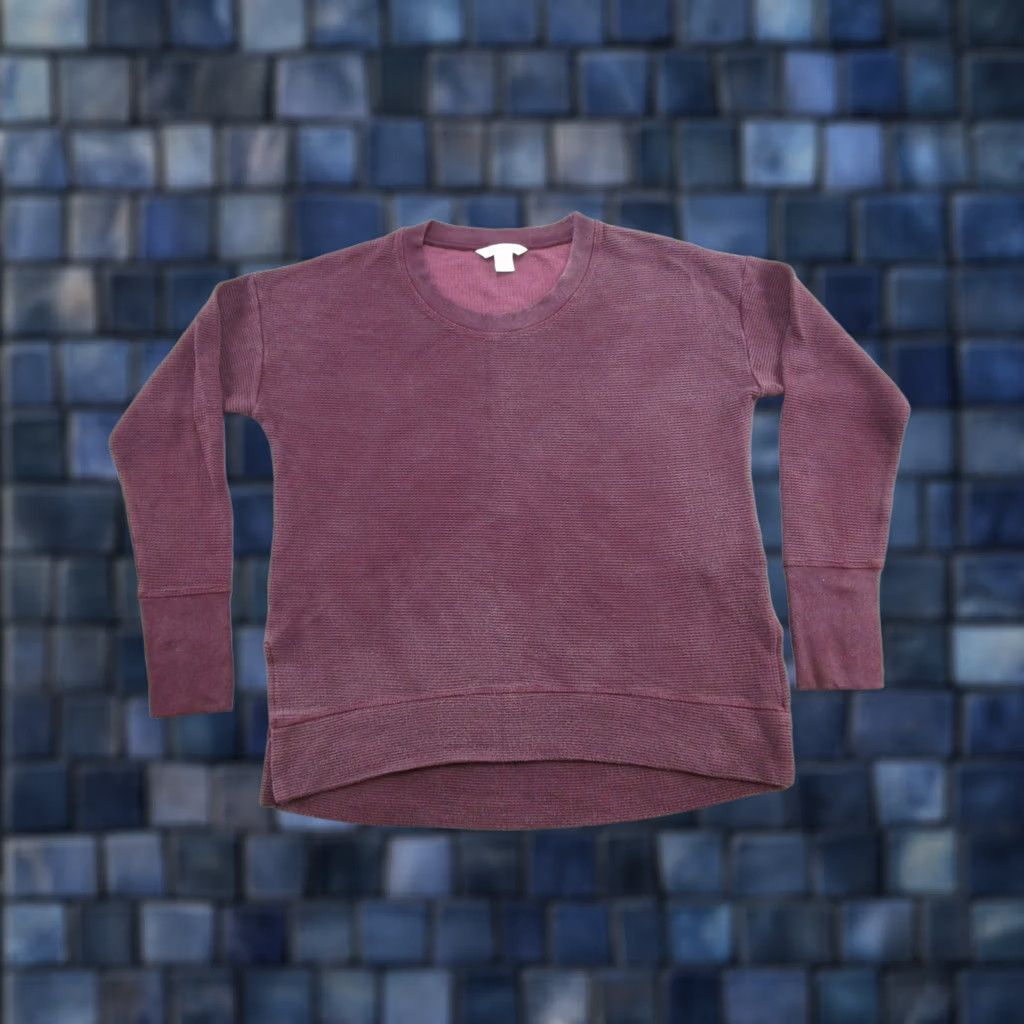 Athleta Athleta Sweatshirt Women's M Burgundy Red Knit Crew Neck Pullover Activewear Classic Gym Loungewear Athleisure Size M / US 6-8 / IT 42-44 - 1 Thumbnail