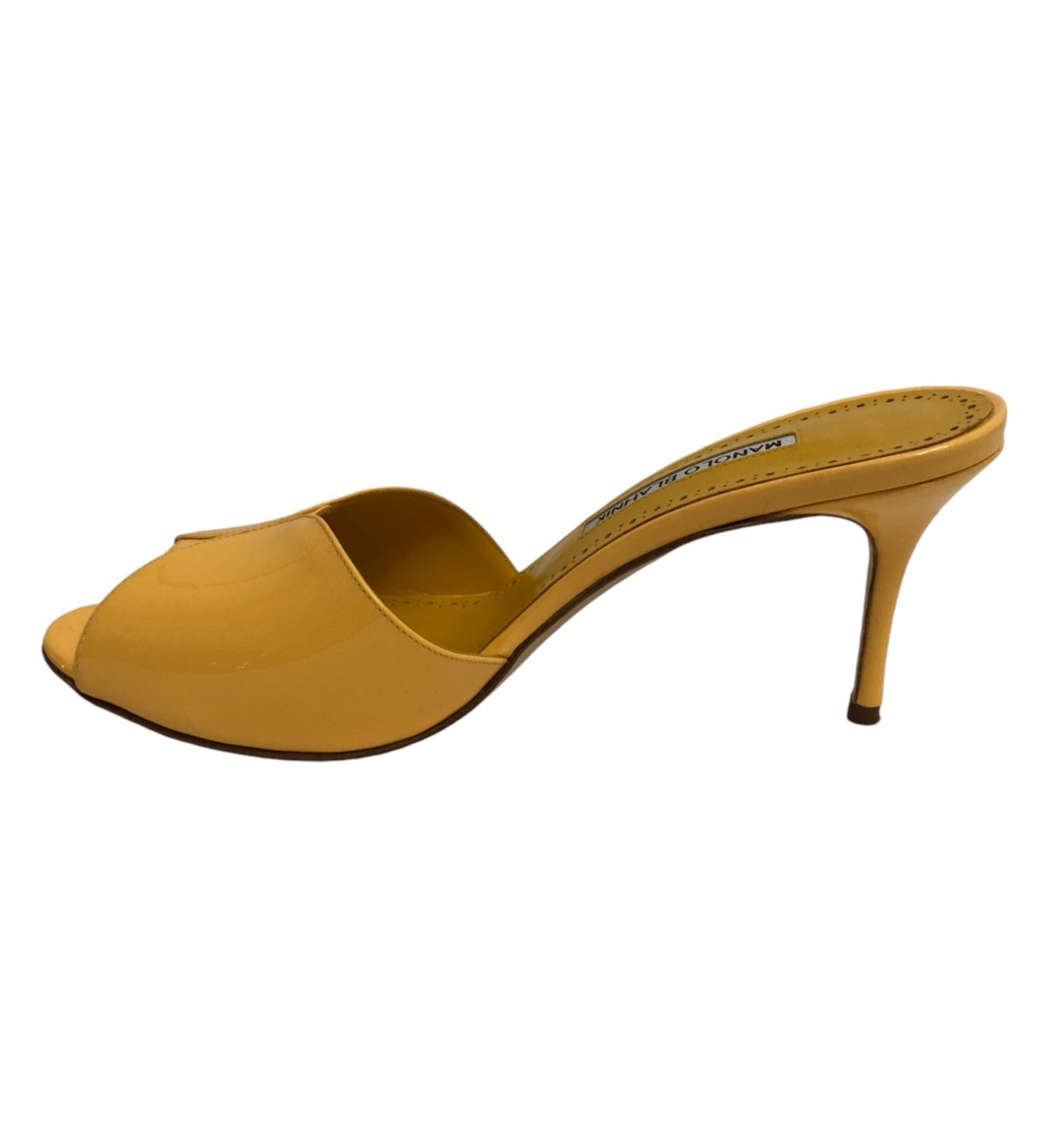 Manolo Blahnik Manolo Blahnik Houramu Patent Leather Mules Size 39 Yellow Size US 8 / IT 38 - 12 Thumbnail