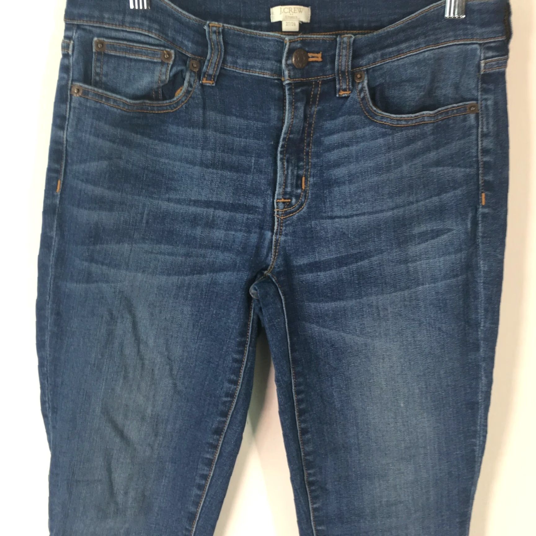 J.Crew J Crew Jeans Skinny Women Regular Low Rise Stretch Blue Denim 27/28 Size 27" / US 4 / IT 40 - 3 Thumbnail