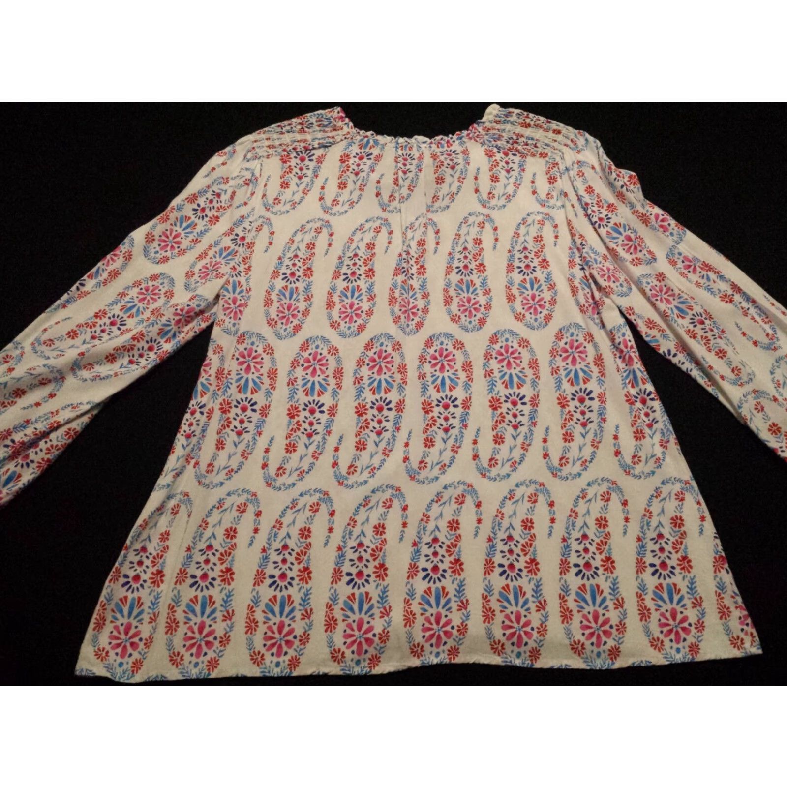 Talbots Talbots Blouse Shirt Womens S Multicolor Paisley V-Neck Pullover Long Sleeve Size S / US 4 / IT 40 - 6 Thumbnail