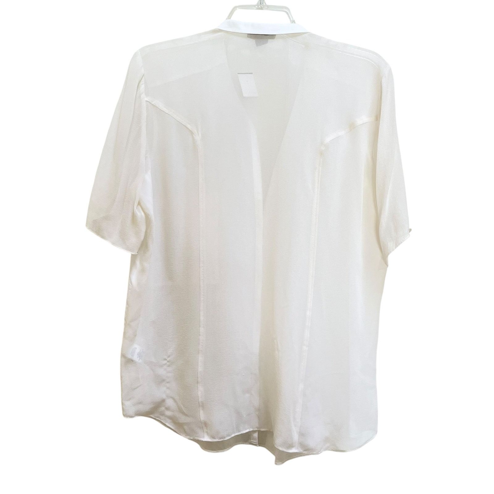 Helmut Lang Helmut Helmut Lang White Cotton Silk Combo Blouse Size L / US 10 / IT 46 - 5 Thumbnail