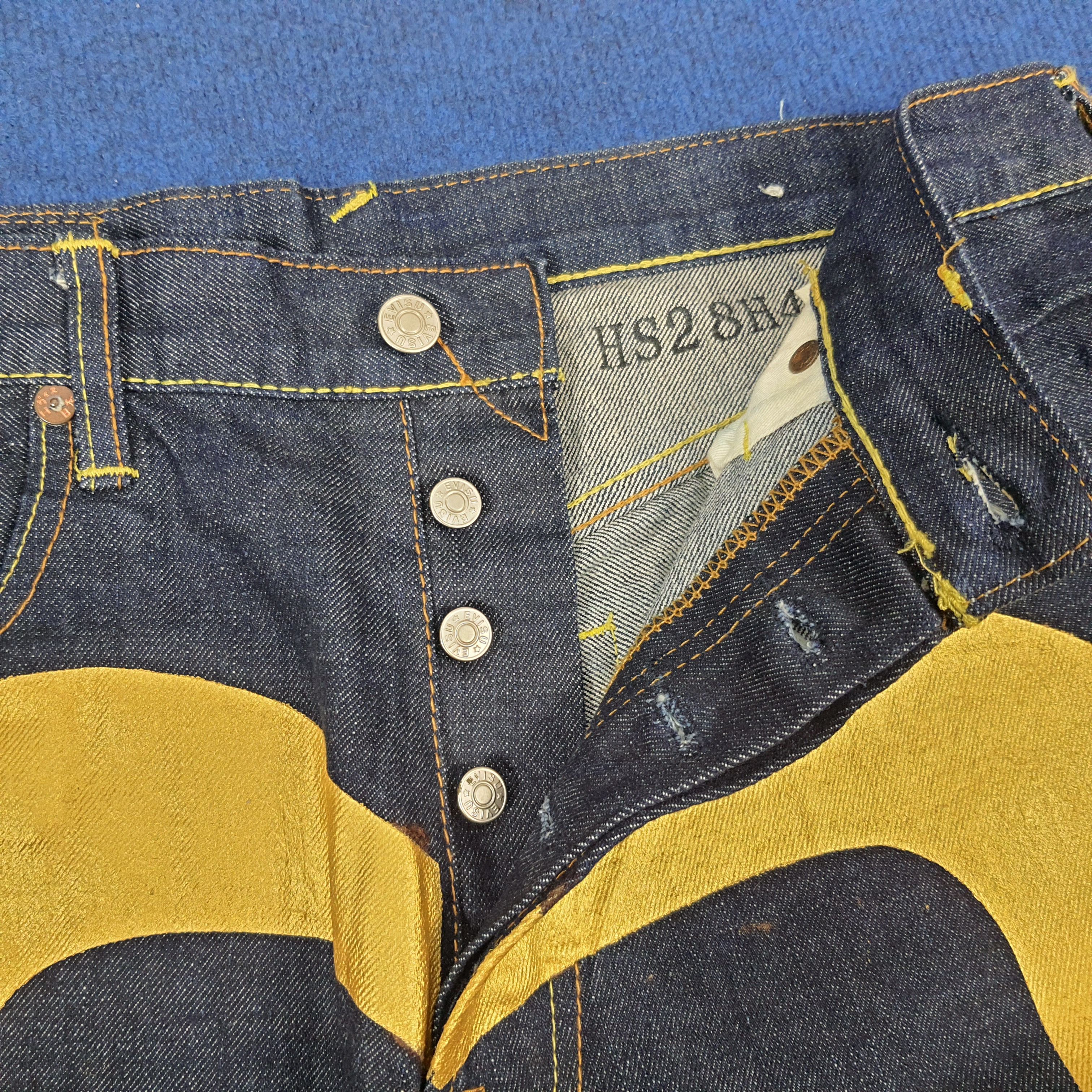 Japanese Brand × Vintage Vintage Evisu Japanese Brand Custom Gold Daicock Jeans Size US 31 - 9 Thumbnail