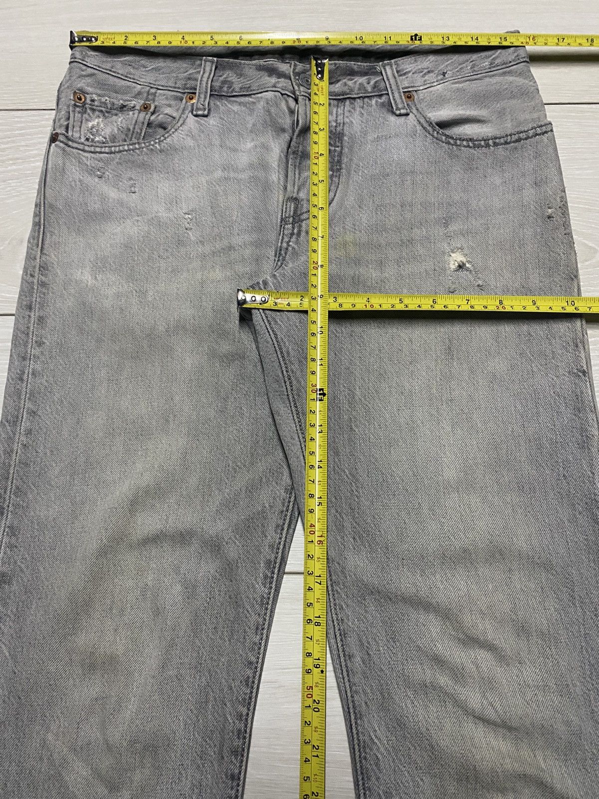 Levi's Vintage Levis 501 Ct Stone Wash Distressed Slim Jeans Size US 31 - 14 Thumbnail