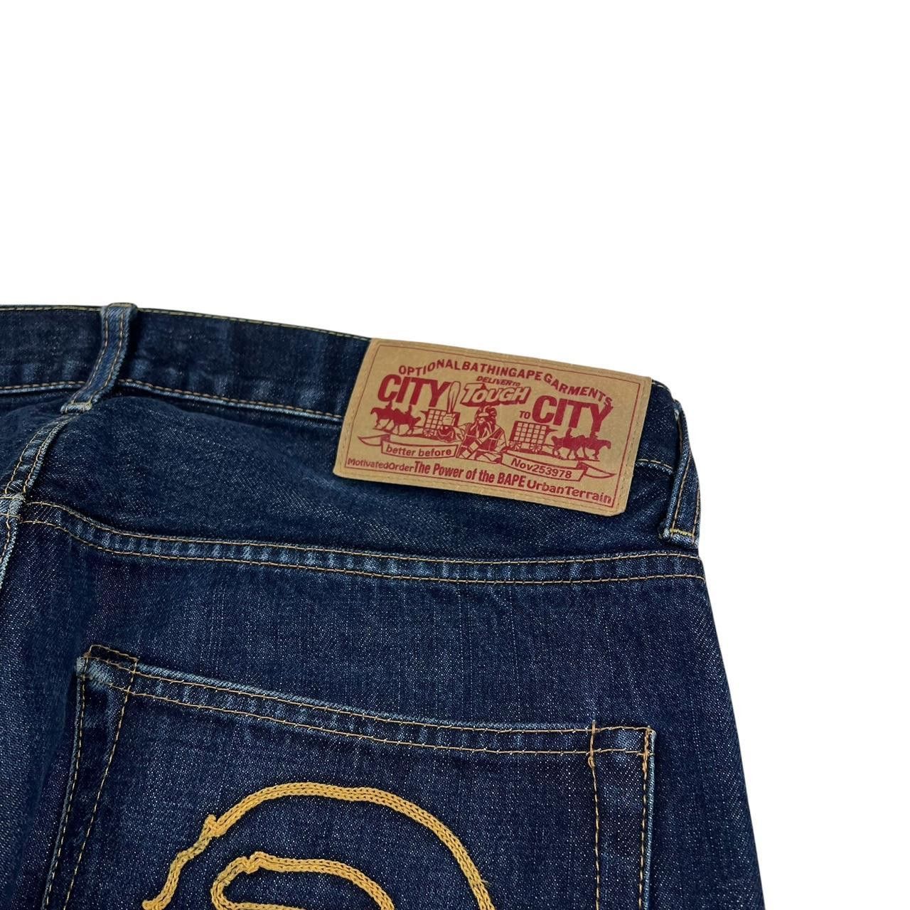 Bape Vintage Bape Embroidered Ape Head Denim Jeans - Waist: 34” Size US 34 / EU 50 - 4 Thumbnail