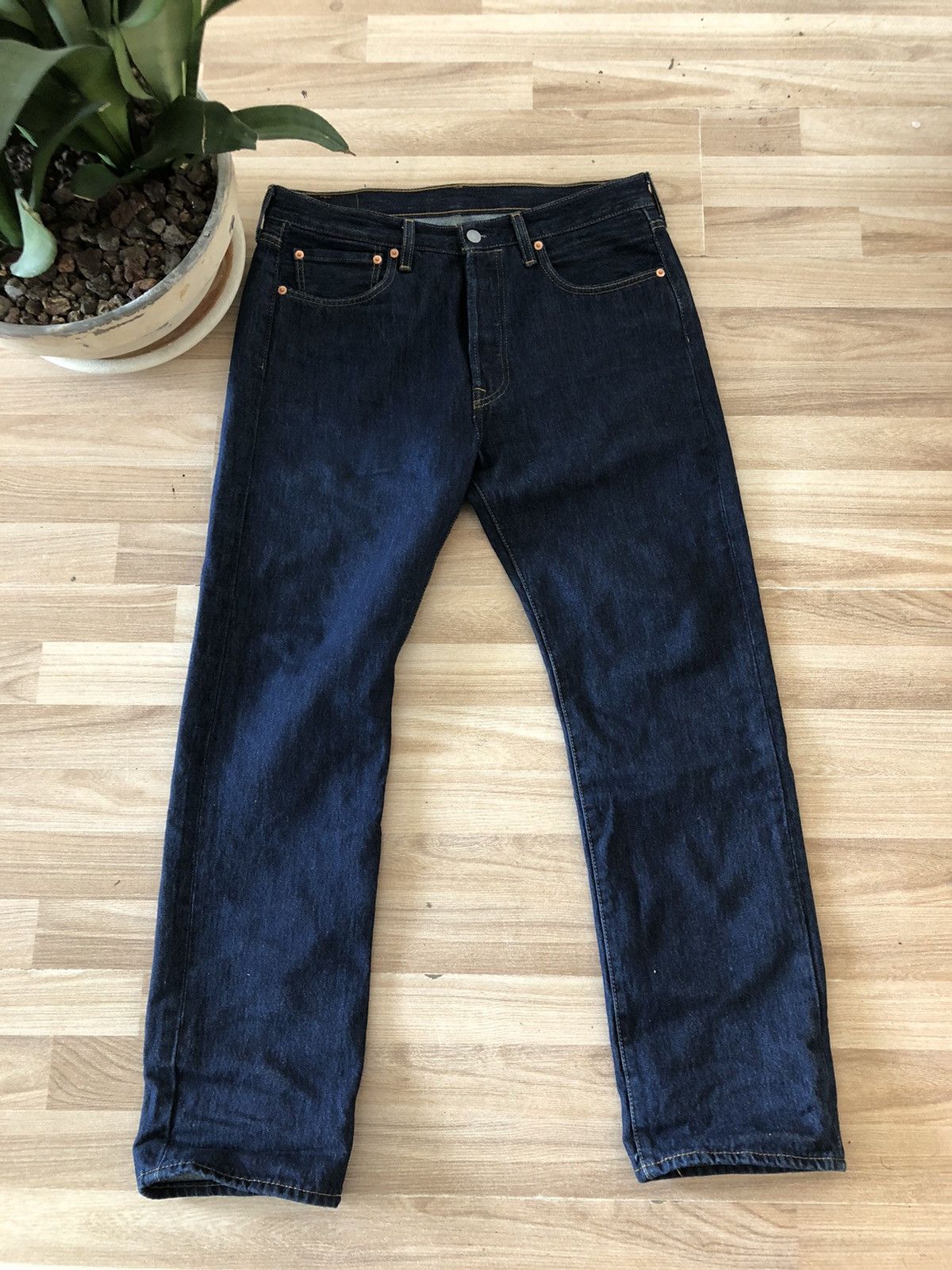 Levi's Levi’s 501 Indigo Jeans W33 x L30 Original Straight Fit Size US 32 / EU 48 - 3 Thumbnail