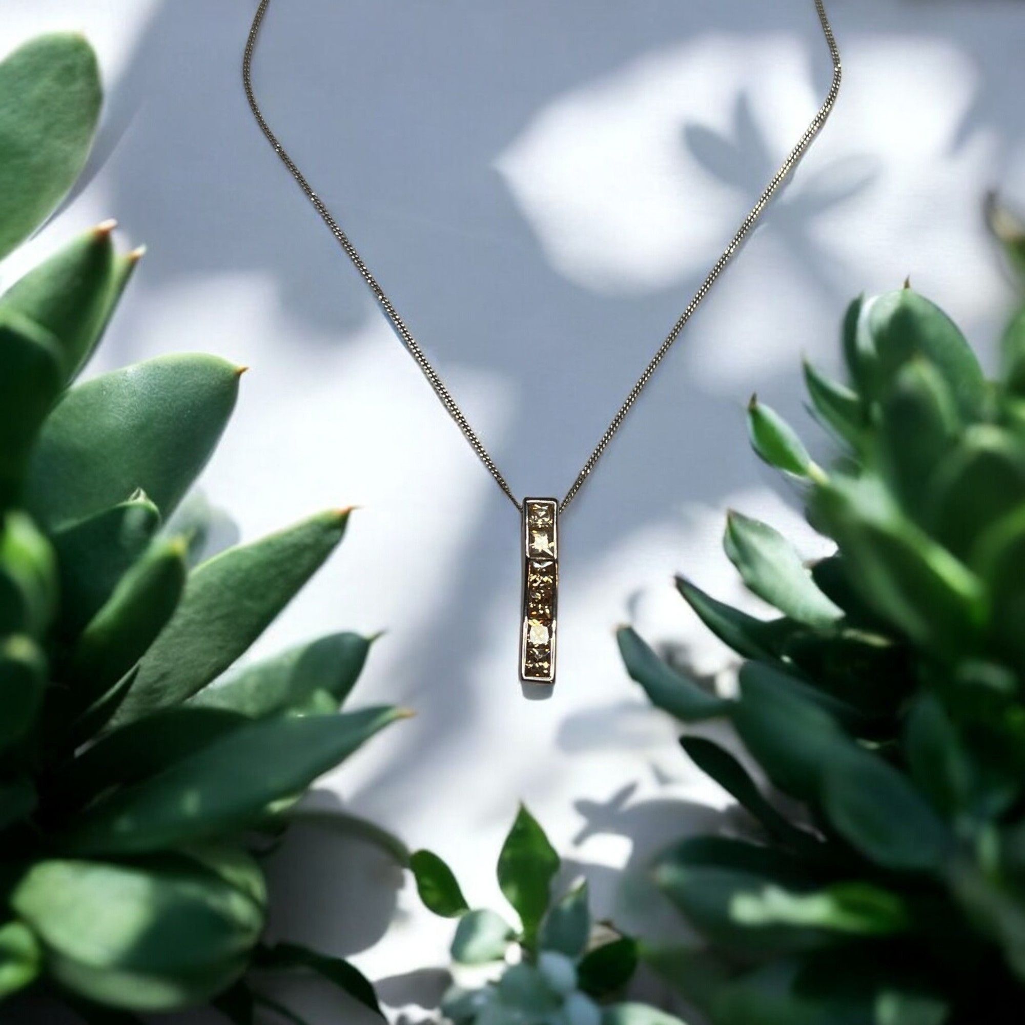 Designer Sterling Silver Women's Necklace With Yellow CZ Pendant, 18" Size ONE SIZE - 1 Thumbnail