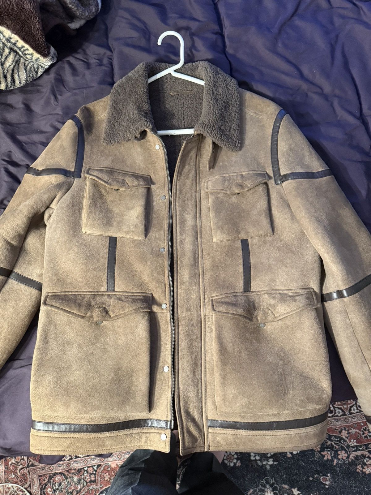 Etro ETRO 100% Lambskin Leather Jacket, 100% Lambskin Shearling Size US XXL / EU 58 / 5 - 7 Thumbnail