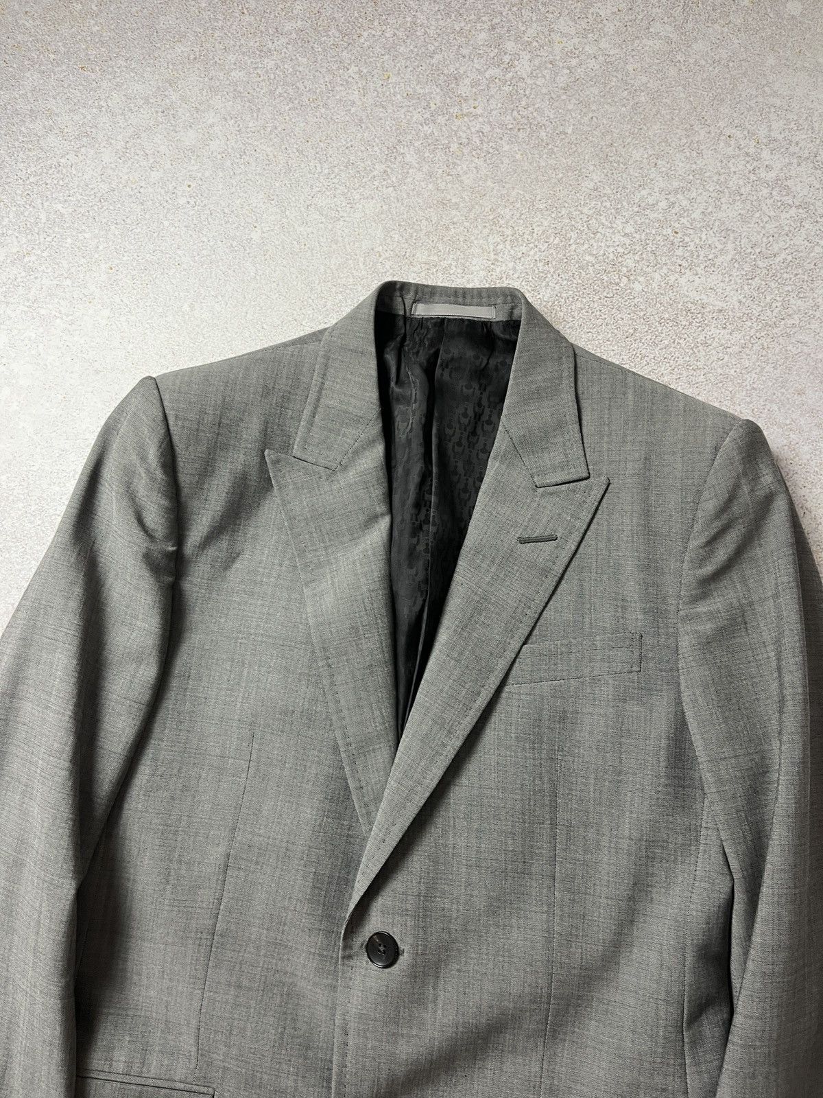 Gucci GUCCI Peak Lapel Grey 2 Btn Wool Mohair Blazer Size 36R - 2 Thumbnail