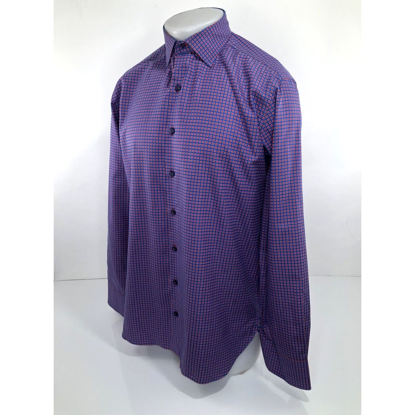 Vintage Hammer Made Plaid Check Shirt - Mens M Long Sleeve Button-Up Blue / Red / White EXCELLENT Size US M / EU 48-50 / 2 - 3 Thumbnail