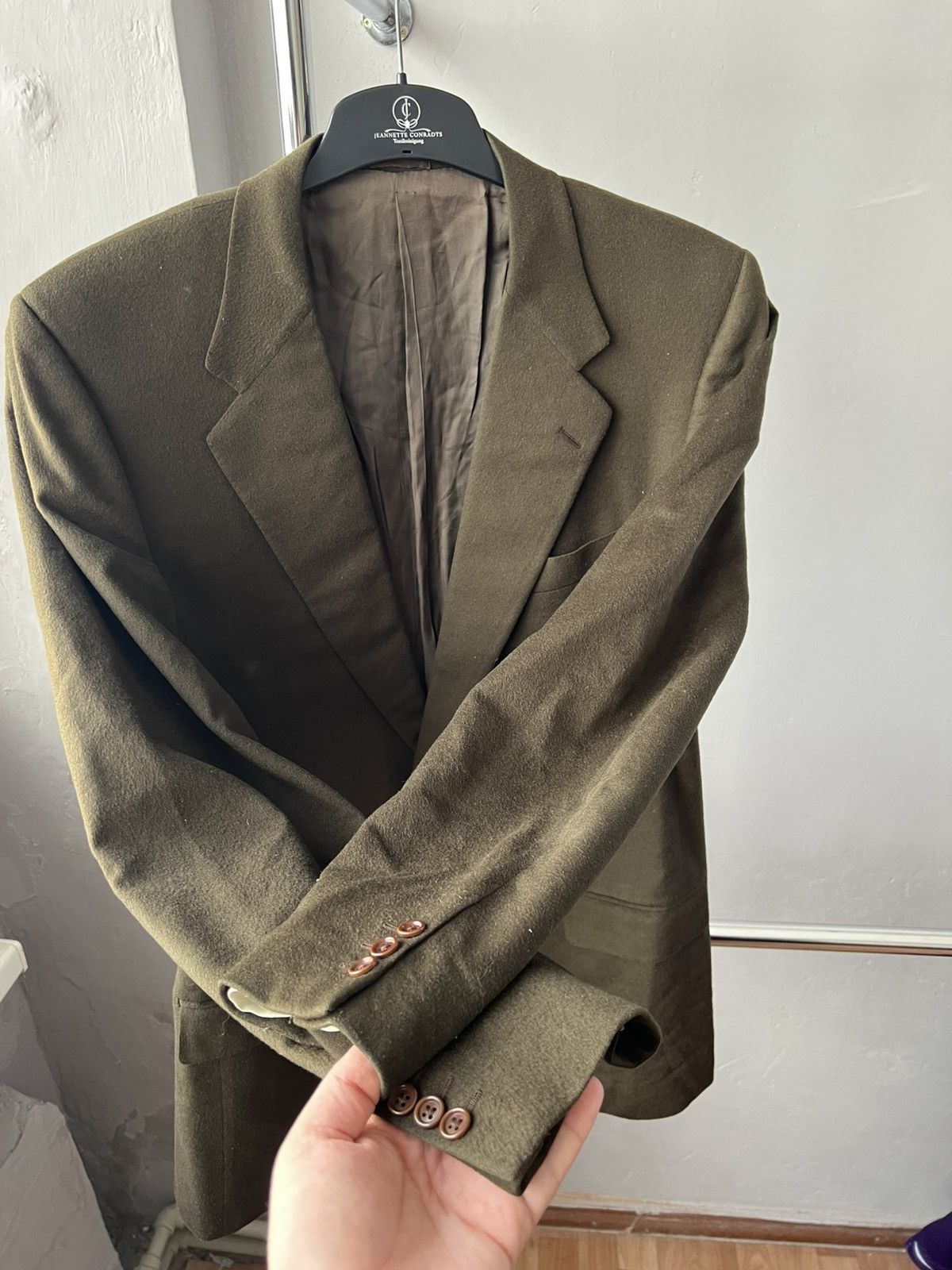 Burberry 70/80’s BURBERRYS WOOL CASHMERE MENS CLASSIC BLAZER JACKET Size 52L - 7 Thumbnail