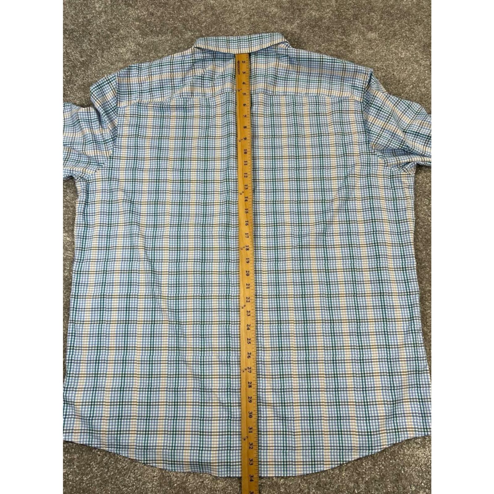 UNTUCKit UNTUCKit Mens Shirt 3XL Blue Beige Green Plaid Button-Up Casual Classic Cotton Size US XXL / EU 58 / 5 - 6 Thumbnail
