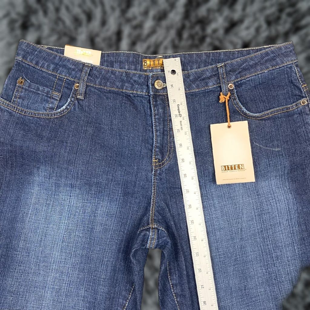 Vintage Bitten Jeans Women 18 Blue Medium Wash Sarah Jessica Parker Boot Cut Jeans NWT Size 40" / US 18 - 1 Thumbnail