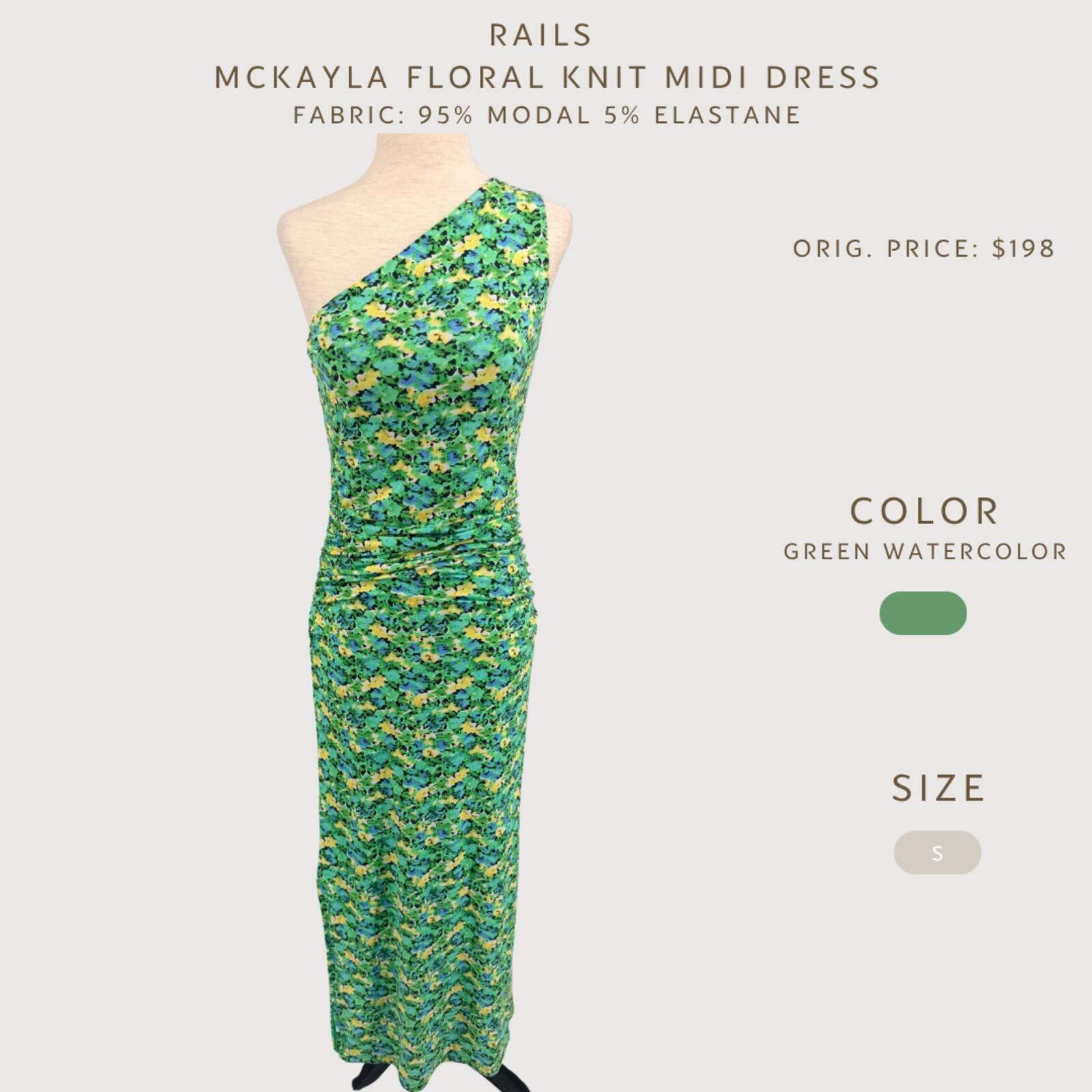 Rails Rails McKayla One Shoulder Floral Midi Dress S Size S / US 4 / IT 40 - 2 Thumbnail