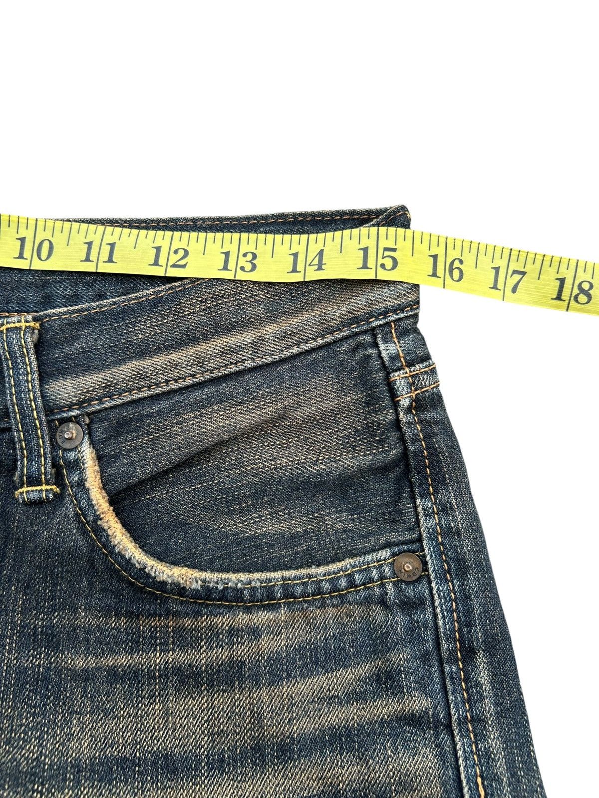 Edwin × Kapital × Vintage Vintage Edwin 505 Selvedge Baggy Rusty Distressed Denim Jean Size US 31 - 12 Thumbnail