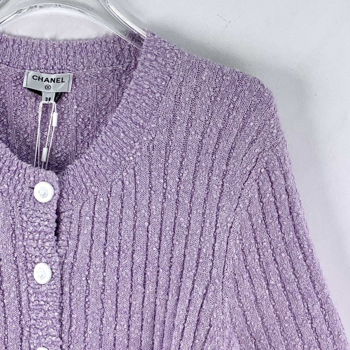 Chanel Chanel Lavender Belted Tweed Short Sleeve Dress K26WX Size M / US 6-8 / IT 42-44 - 3 Thumbnail