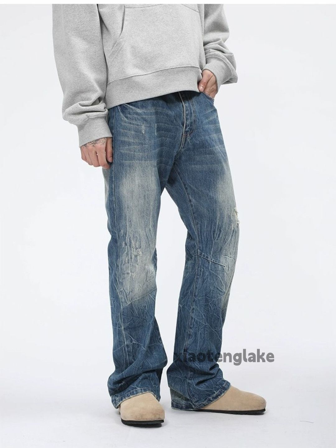Jean × Vintage washed faded cleanfit yuppie y2k damaged jeans Size US 30 / EU 46 - 3 Thumbnail