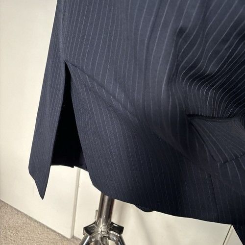 Jos. A. Bank Jos. A. Bank Mens 44L Navy Striped 100% Wool 2 Piece Suit Wi Size 44L - 6 Thumbnail