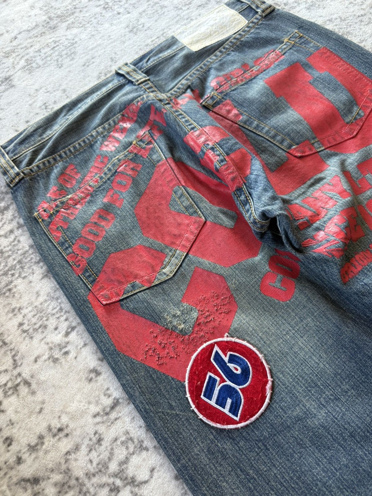 Japanese Brand Co&Lu Japan Daicock Evisu Style Redline Baggy Loose Jeans Size US 32 / EU 48 - 5 Thumbnail