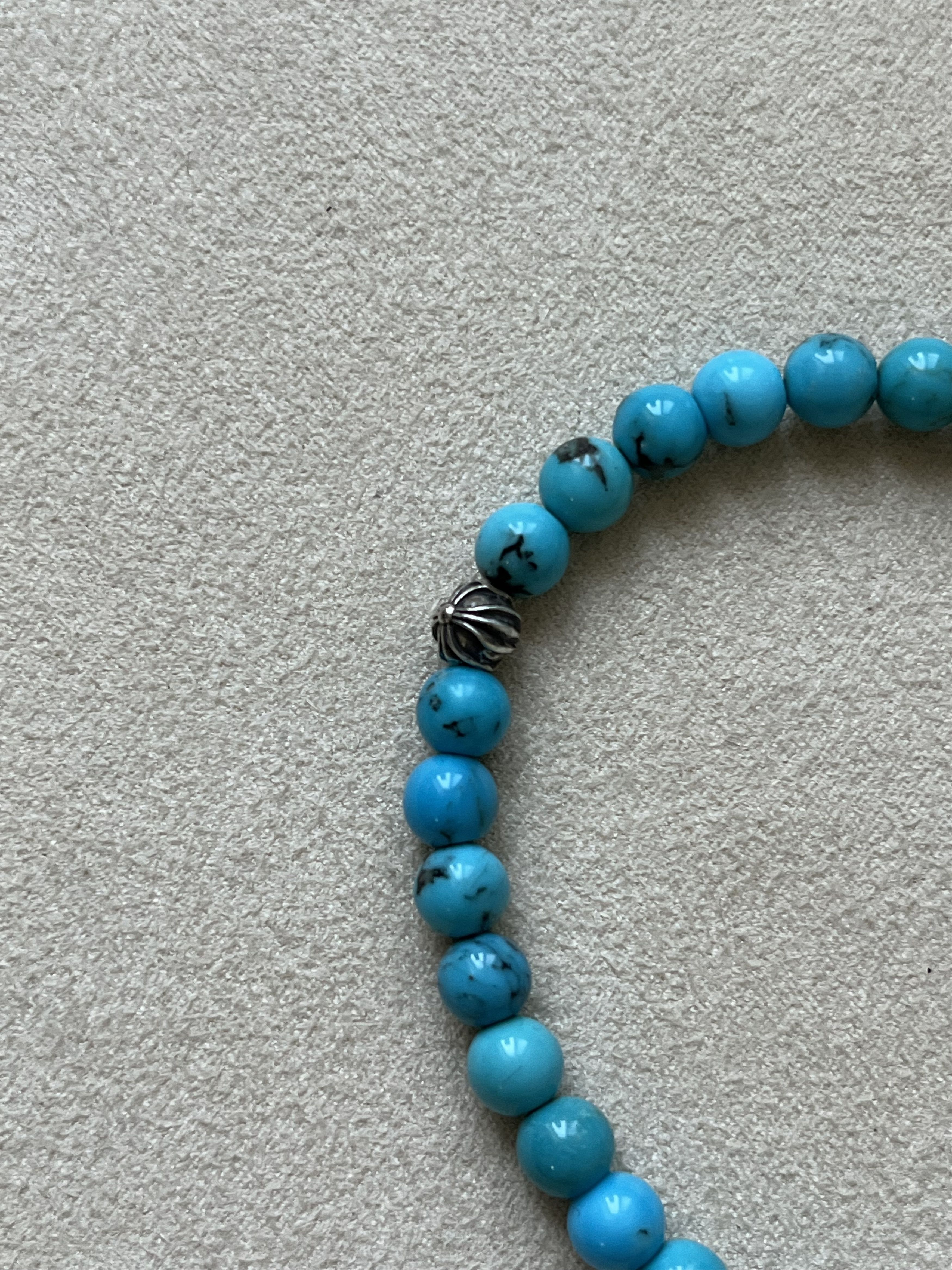 Chrome Hearts Chrome Hearts 6mm Turquoise 3 Silver Beaded Bracelet Size ONE SIZE - 9 Thumbnail