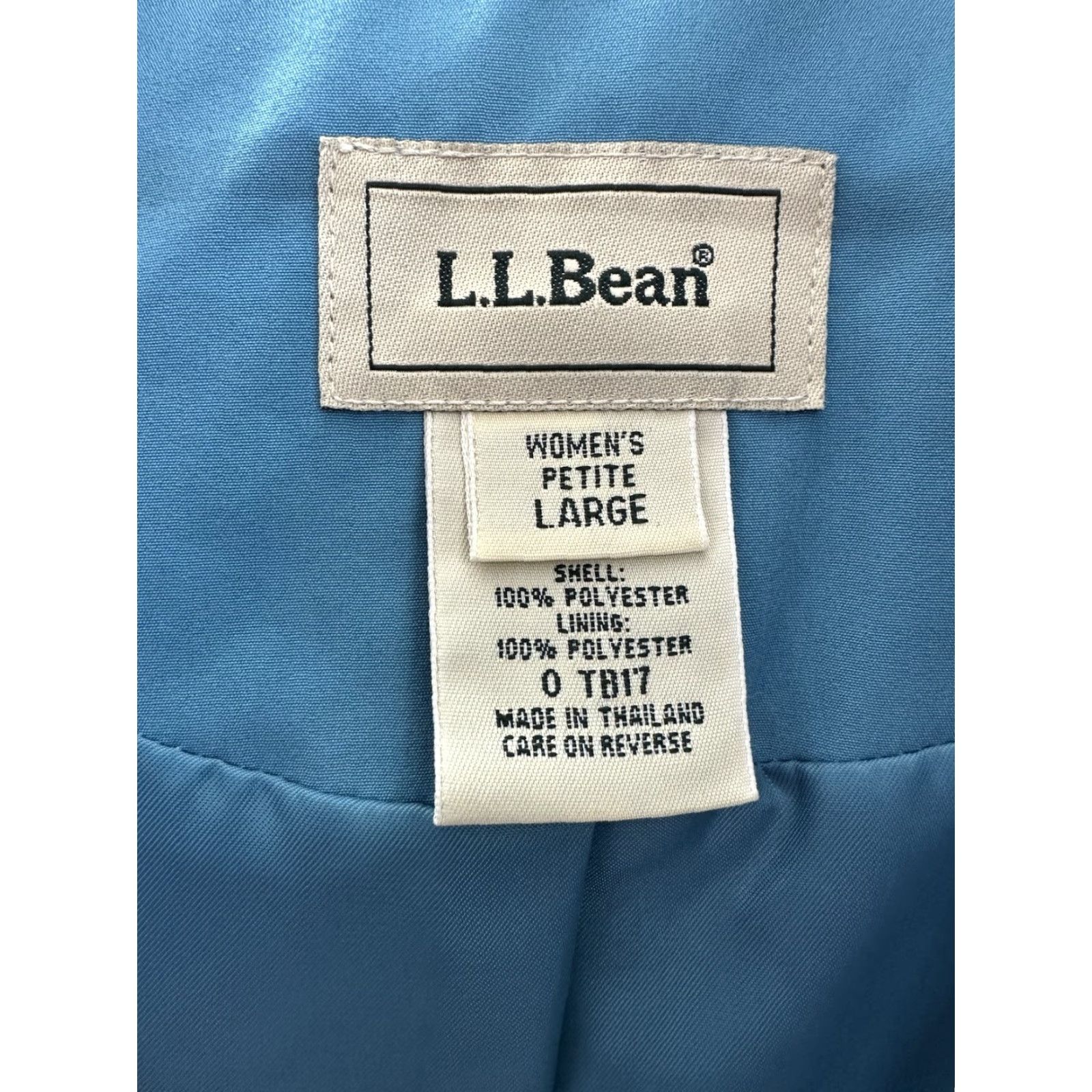 Vintage L.L. Bean Jacket Womens Petite Large Blue Zip Up Hooded Trench Coat Size L / US 10 / IT 46 - 6 Thumbnail