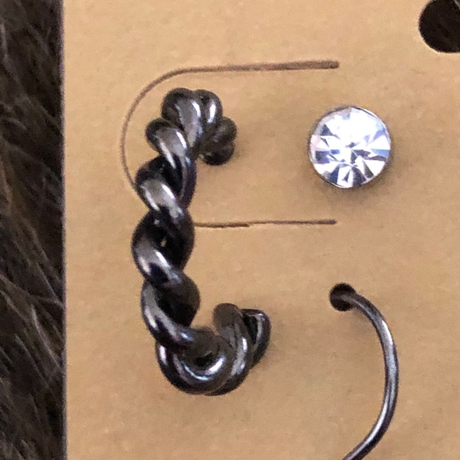 Jewelry Chrome tone set of 3 pierced earrings Size ONE SIZE - 4 Thumbnail