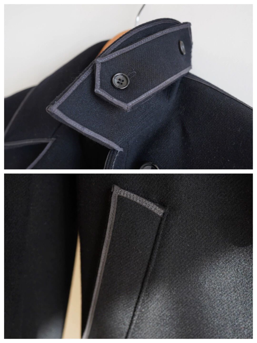 N.Hoolywood n.hoolywood Wool Double-Breasted Pea Coat 36 S Size XS / US 0-2 / IT 36-38 - 3 Thumbnail